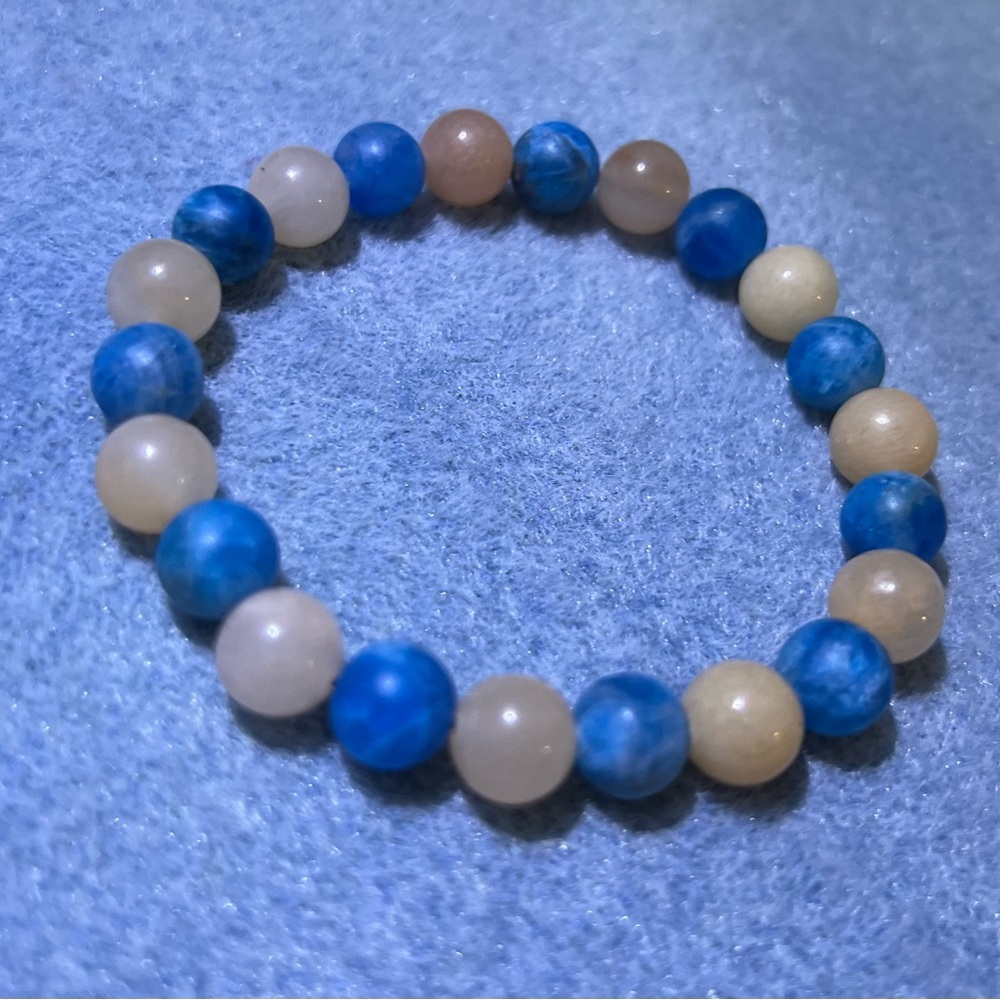Vibrant Blue and Orange Beaded Bracelet